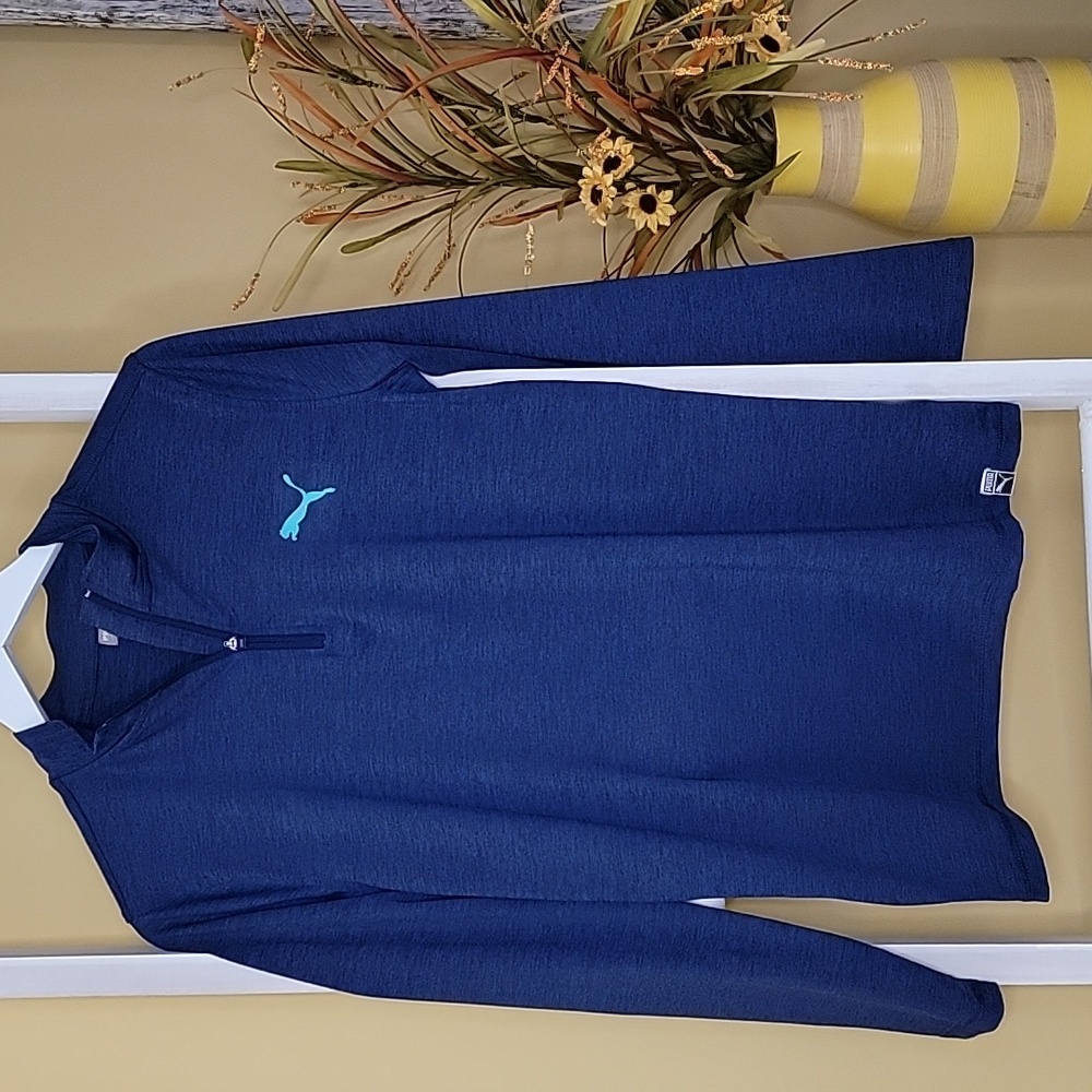 Puma Boys Size XL 18-20 Blue Long Sleeve Shirt
